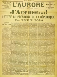 Journal L'Aurore. La Une du 13 Janvier 1898